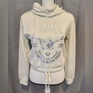 True Religion Buddha Mock Hood Tie Front & Turtleneck - Size S (A093)